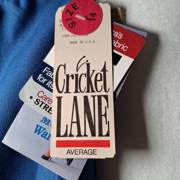 Cricket Lane Comfort Motion Skirt Size 14 Blue Elastic Midi Vintage 1980s NOS - Picture 12 of 15